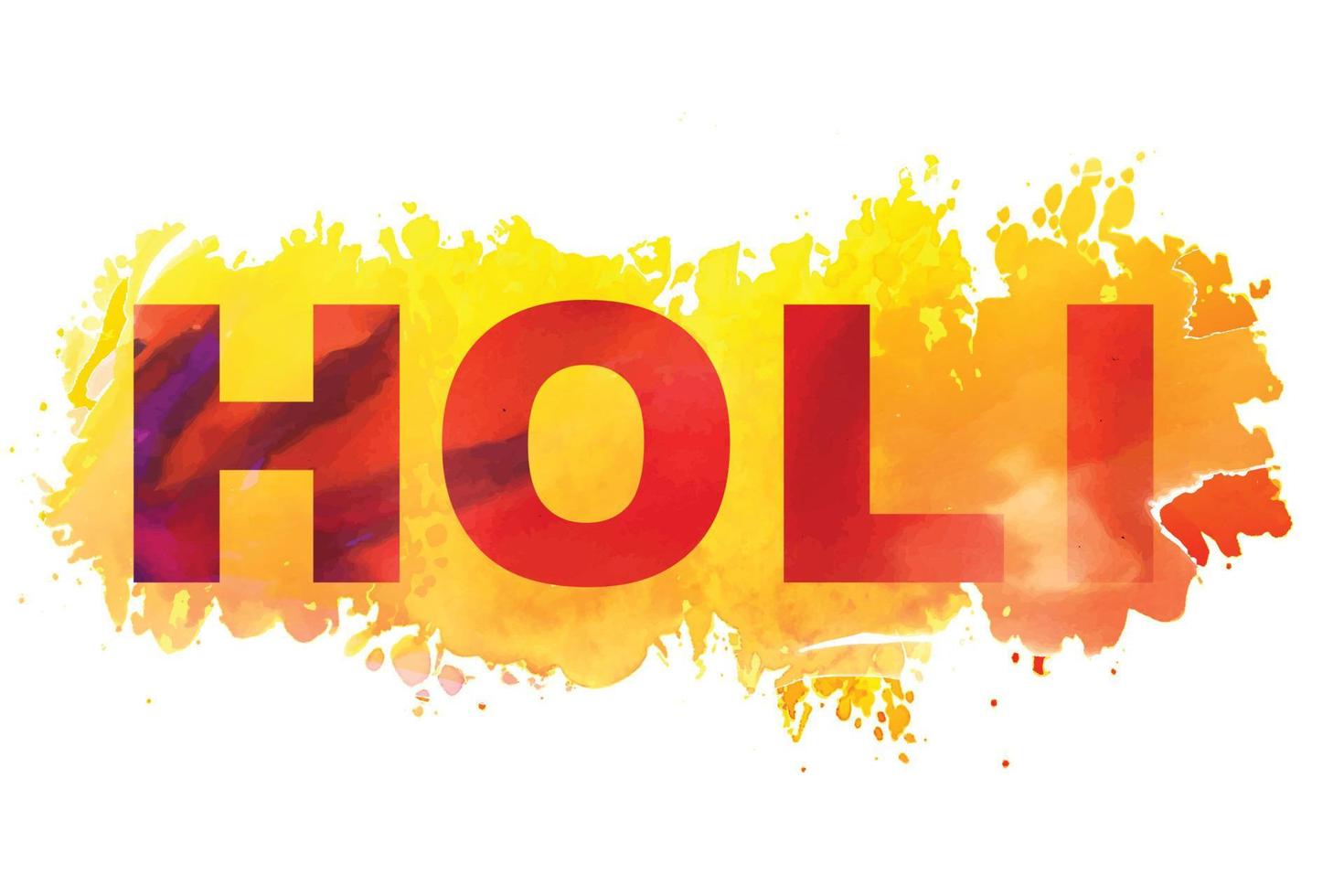 Happy holi background with colorful text splash background vector