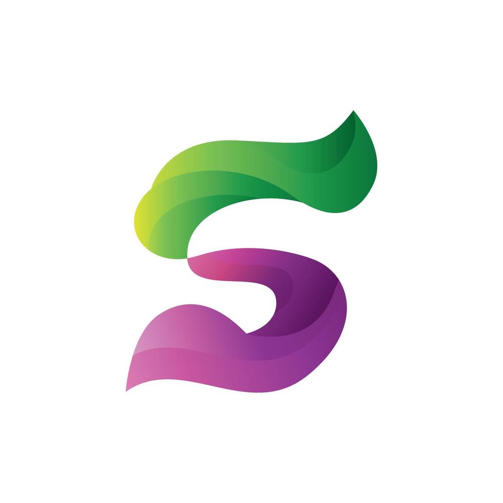 Letter S colorful logo design vector