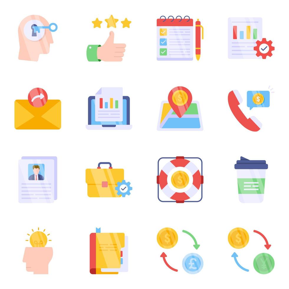 Pack of Finance and Economy Flat Icons vector
