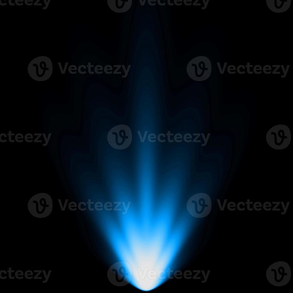 abstract light blue spotlight warm ray light effect overlay realistic falling snowflakes pattern on black. photo
