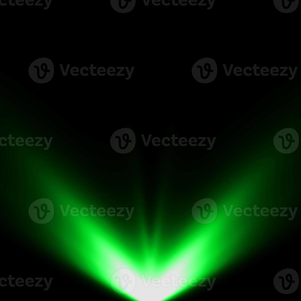 abstract light green spotlight warm ray light effect overlay realistic falling snowflakes pattern on black. photo