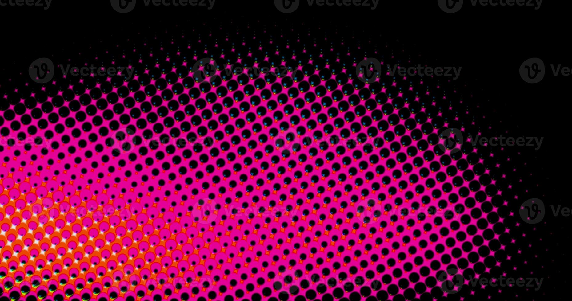 abstract light pink and blue dots grid halftone wave futuristic twisted pattern with circle minimalism geometry texture on black. photo