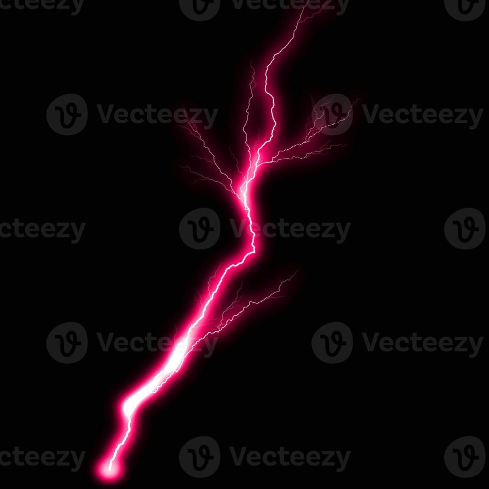 abstract light pink lighting natural thunder realistic magic overlay bright glowing effect on black. photo