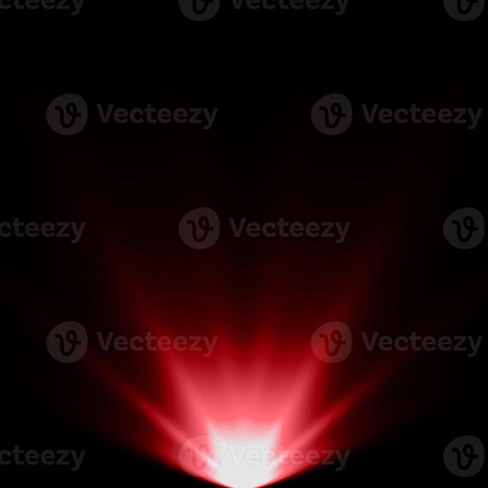 abstract light red spotlight warm ray light effect overlay realistic falling snowflakes pattern on black. photo