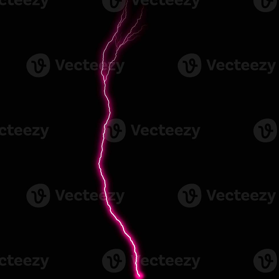 abstract light pink lighting natural thunder realistic magic overlay bright glowing effect on black. photo