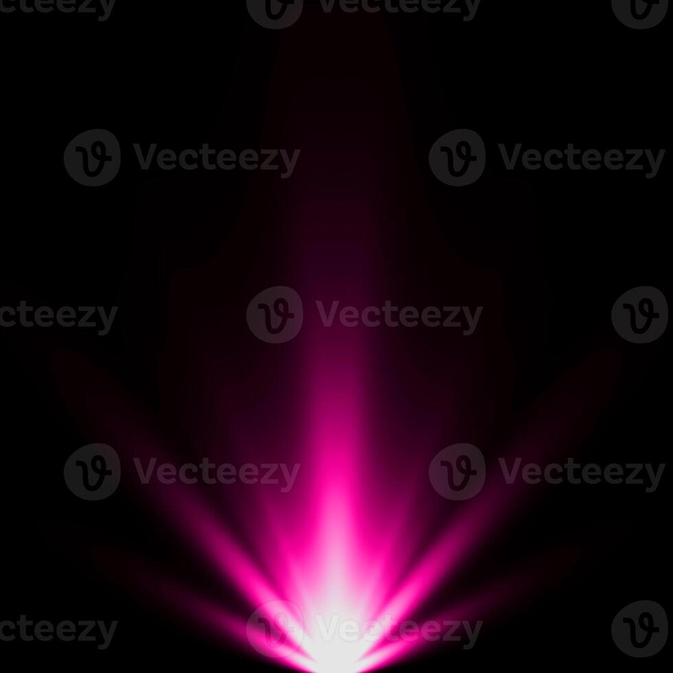 abstract light pink spotlight warm ray light effect overlay realistic falling snowflakes pattern on black. photo