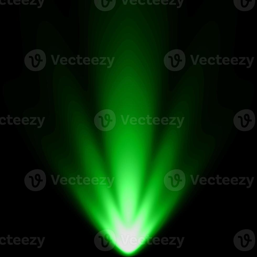 abstract light green spotlight warm ray light effect overlay realistic falling snowflakes pattern on black. photo