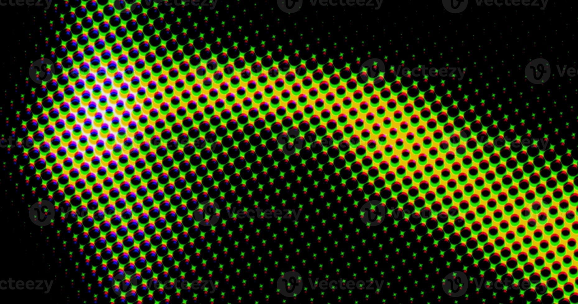 patrón retorcido futurista de onda de semitono de cuadrícula de puntos abstractos con textura de geometría de minimalismo de círculo. foto