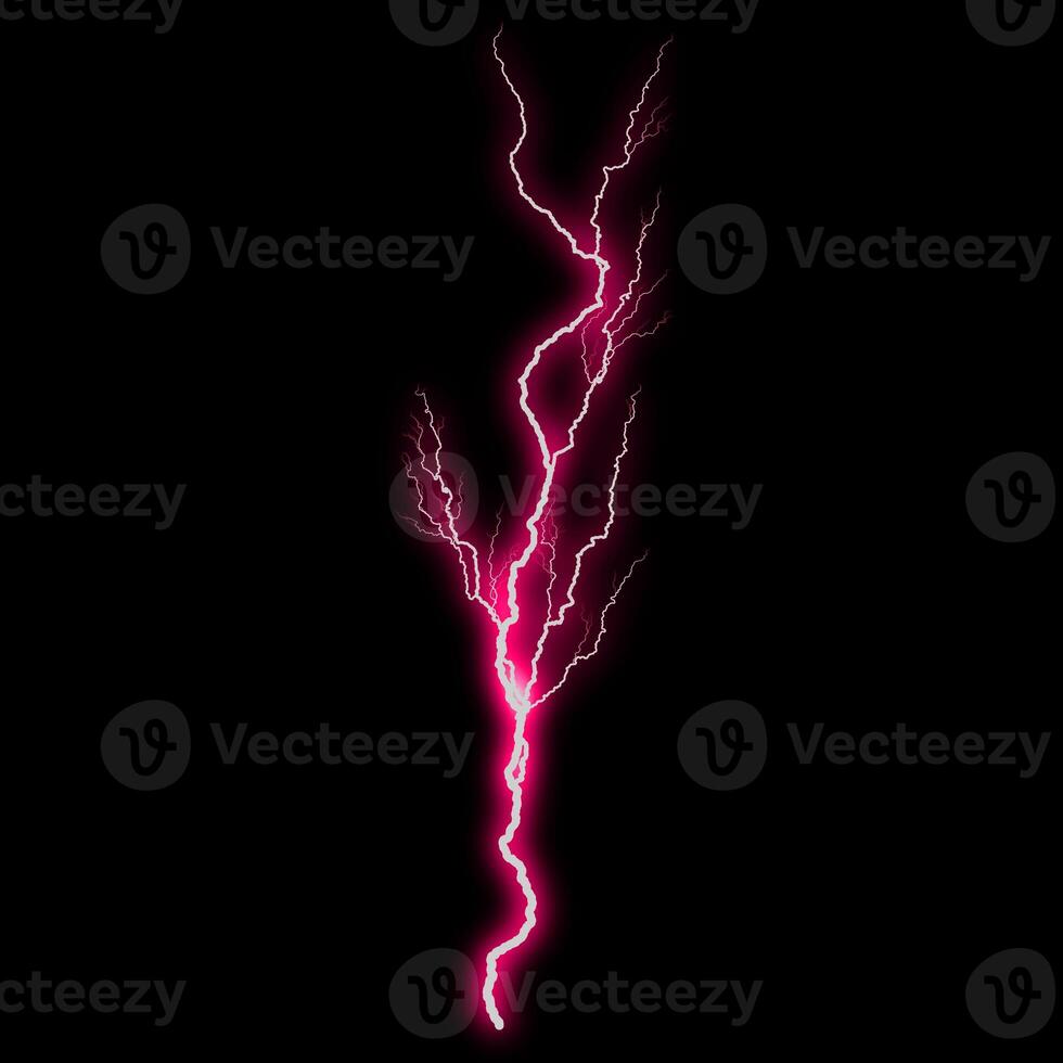 abstract light pink lighting natural thunder realistic magic overlay bright glowing effect on black. photo