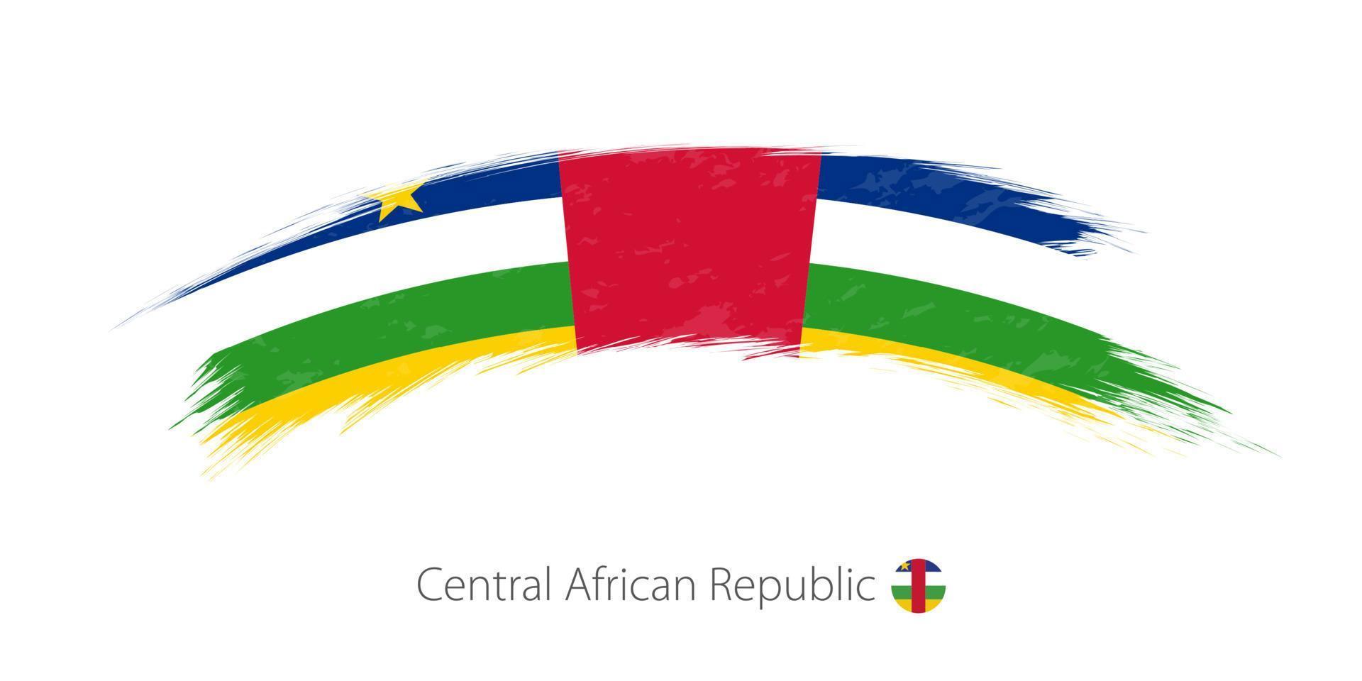 Flag of Central African Republic in rounded grunge brush stroke. vector