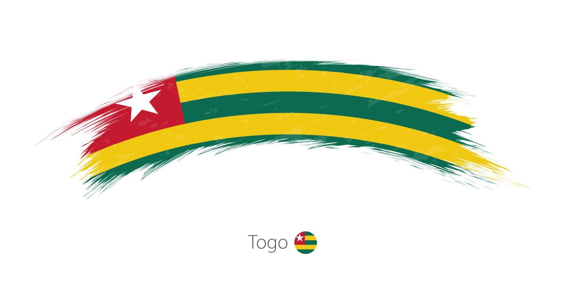 Flag of Togo in rounded grunge brush stroke. vector