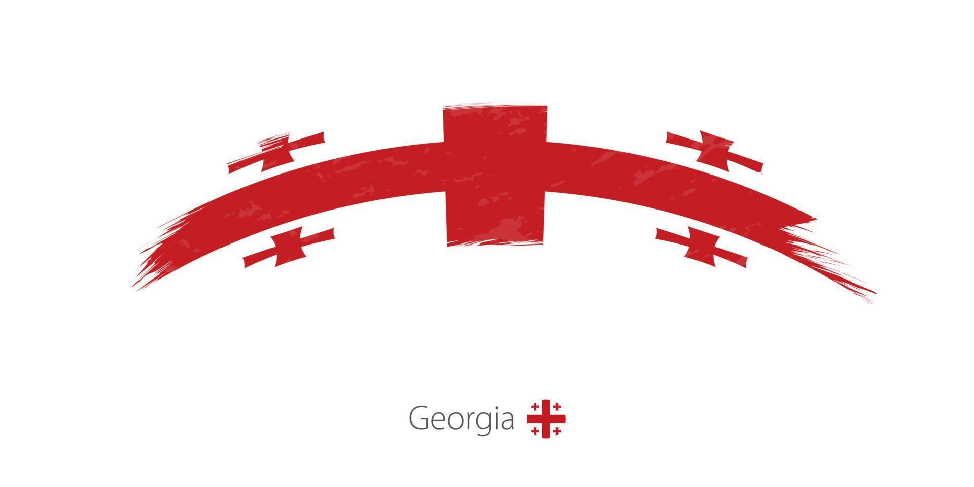 Flag of Georgia in rounded grunge brush stroke. vector