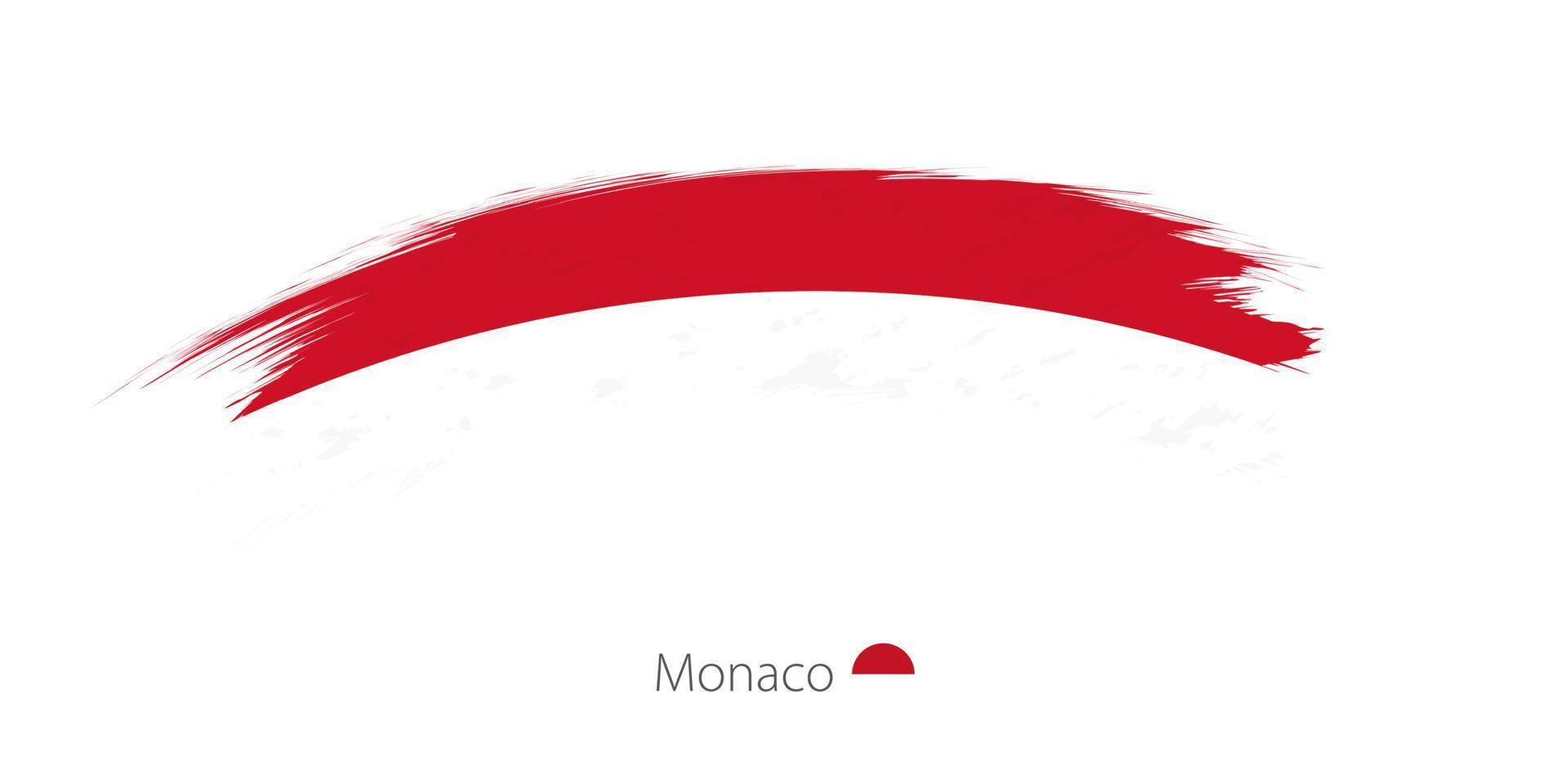 Flag of Monaco in rounded grunge brush stroke. vector