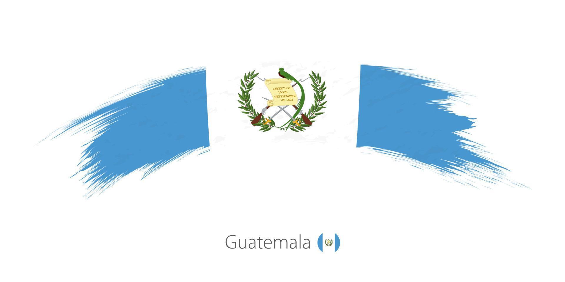 Flag of Guatemala in rounded grunge brush stroke. vector