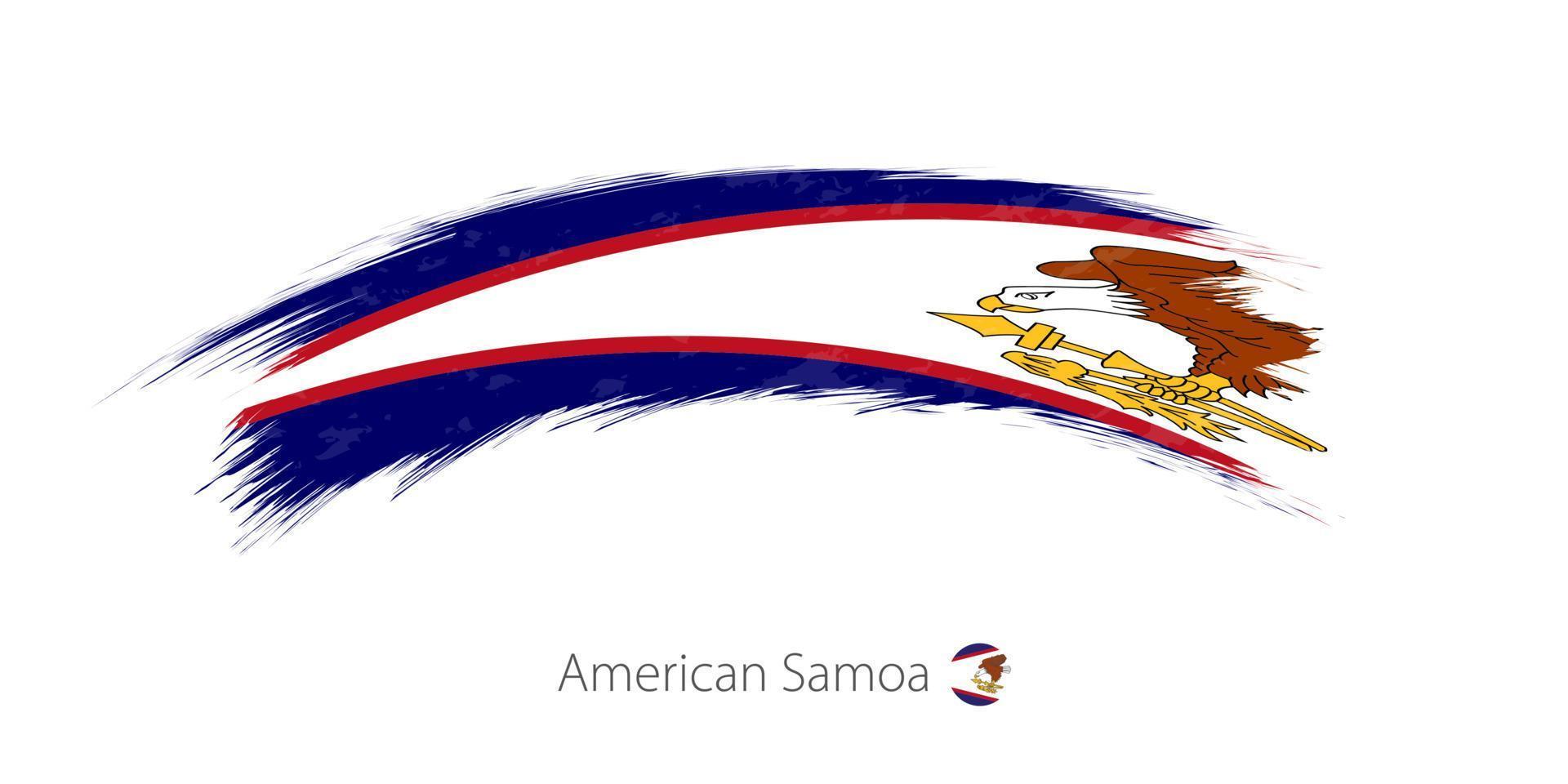 Flag of American Samoa in rounded grunge brush stroke. vector