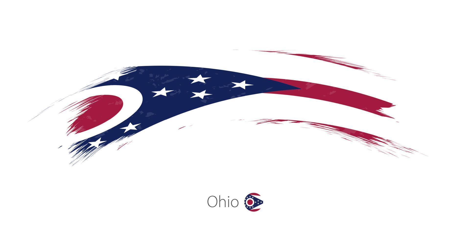 Flag of Ohio in rounded grunge brush stroke. vector