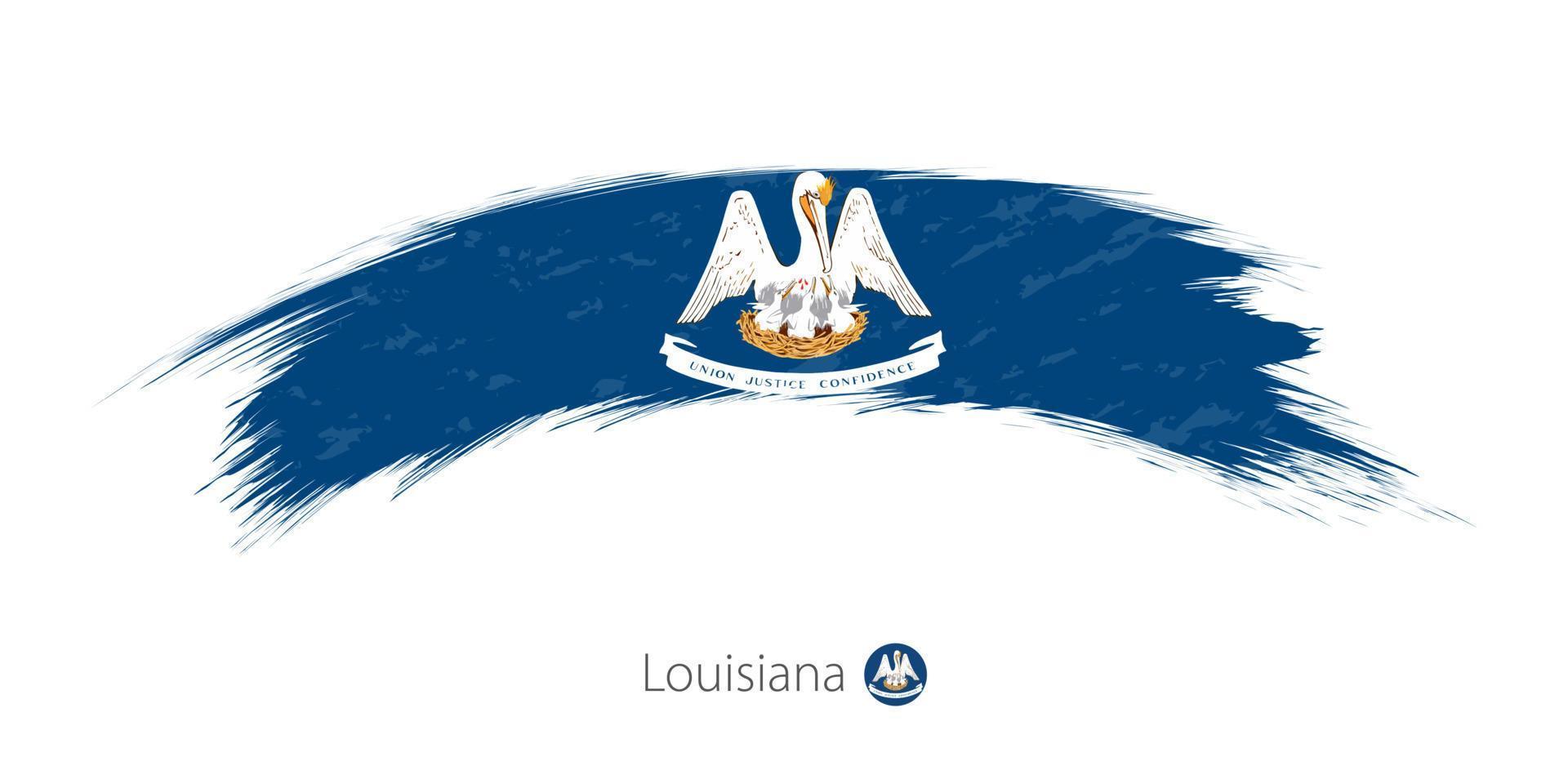 Flag of Louisiana in rounded grunge brush stroke. vector