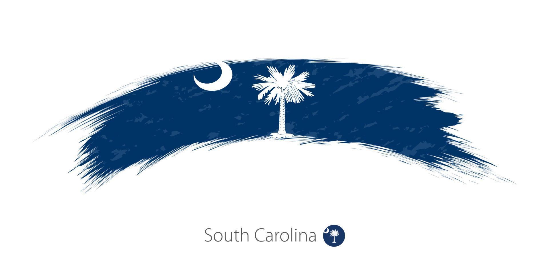 Flag of South Carolina in rounded grunge brush stroke. vector