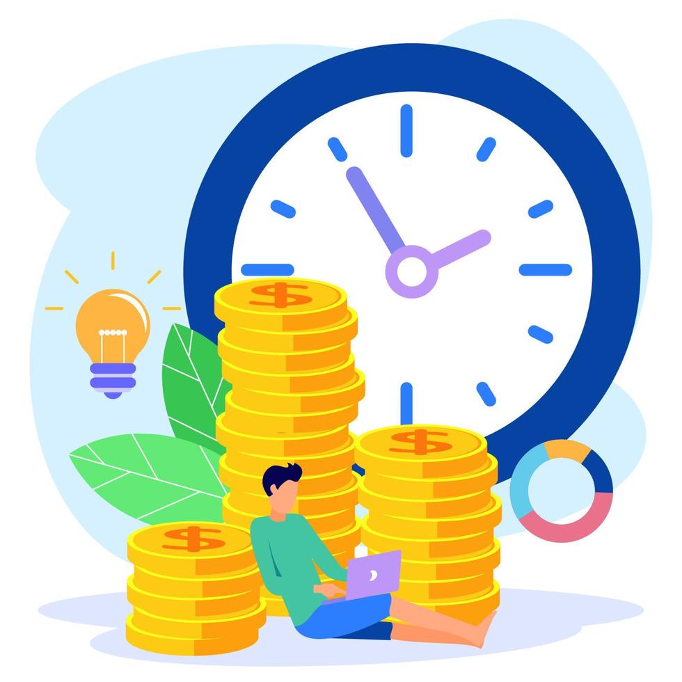 Illustration vector graphic cartoon character of time management