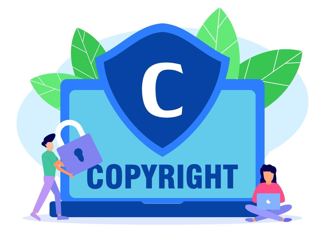 Illustration vector graphic cartoon character of copyright