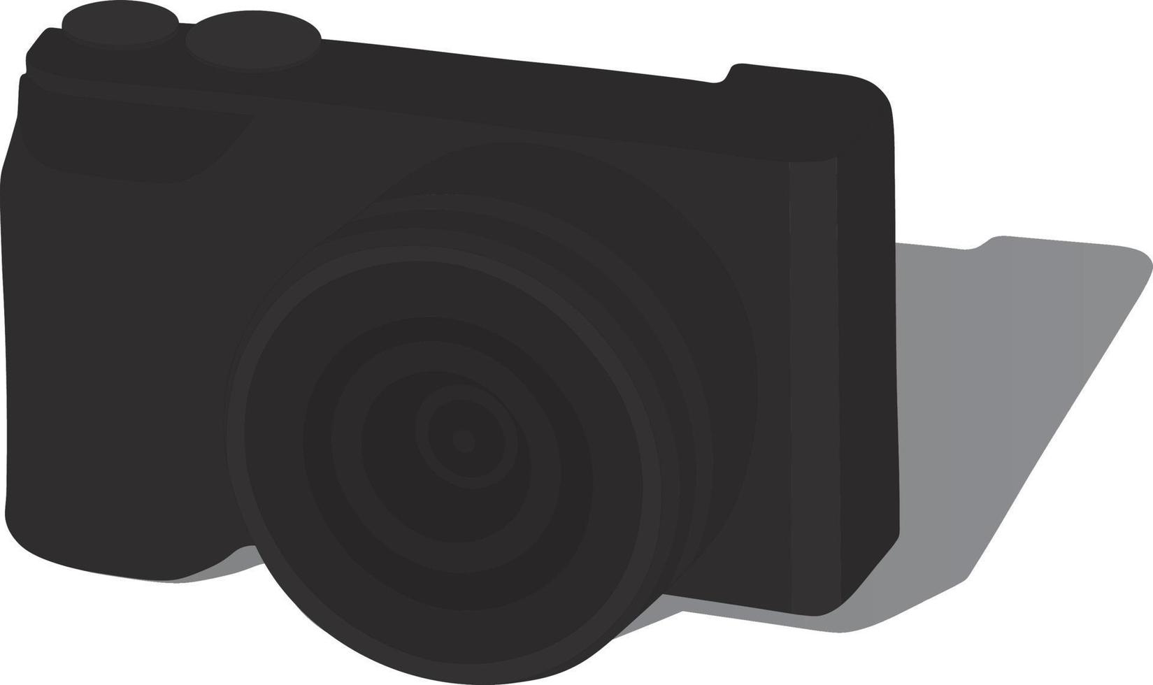 Black colour digital photo camera vector illustration