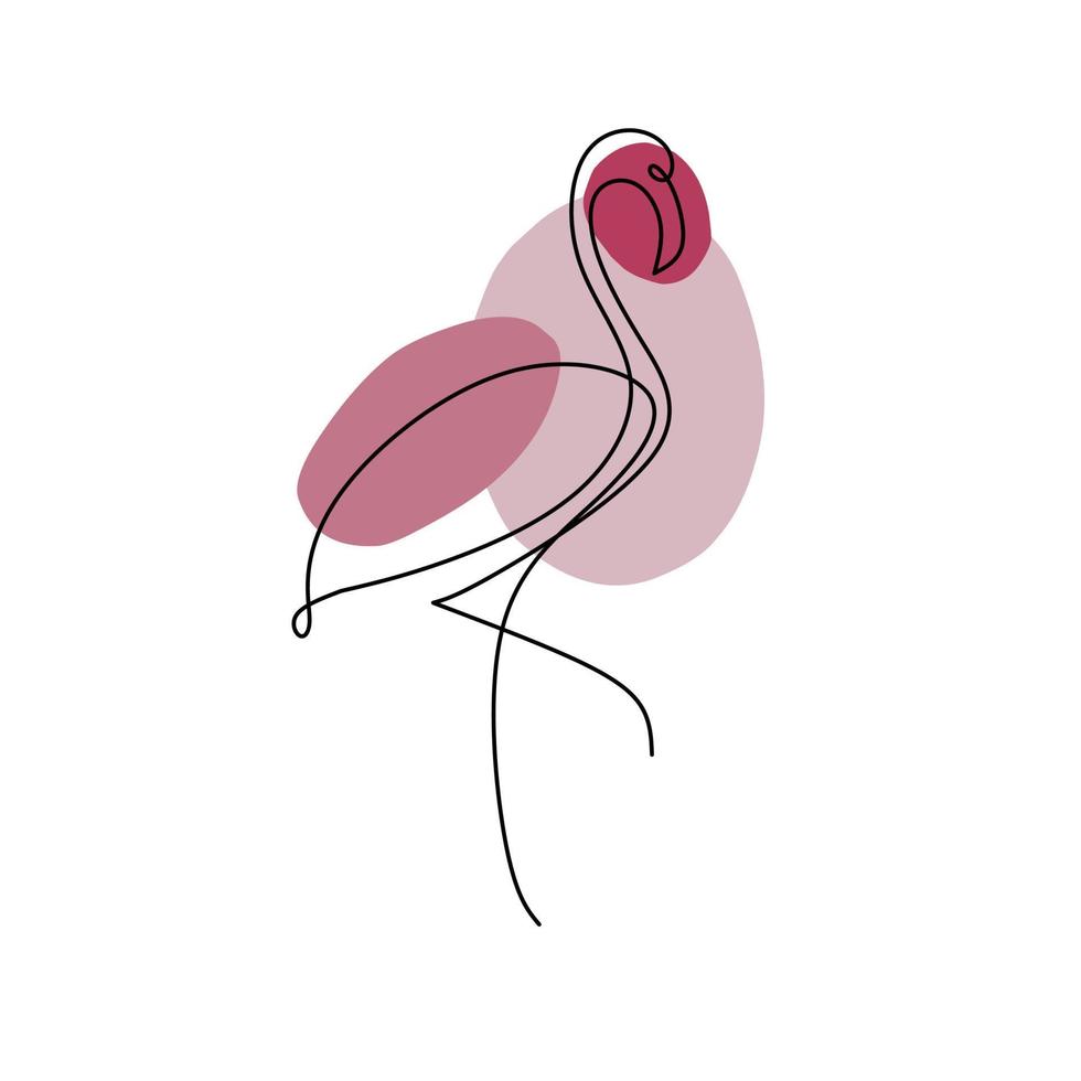 Vector Illustration of a Flamingo on white background.