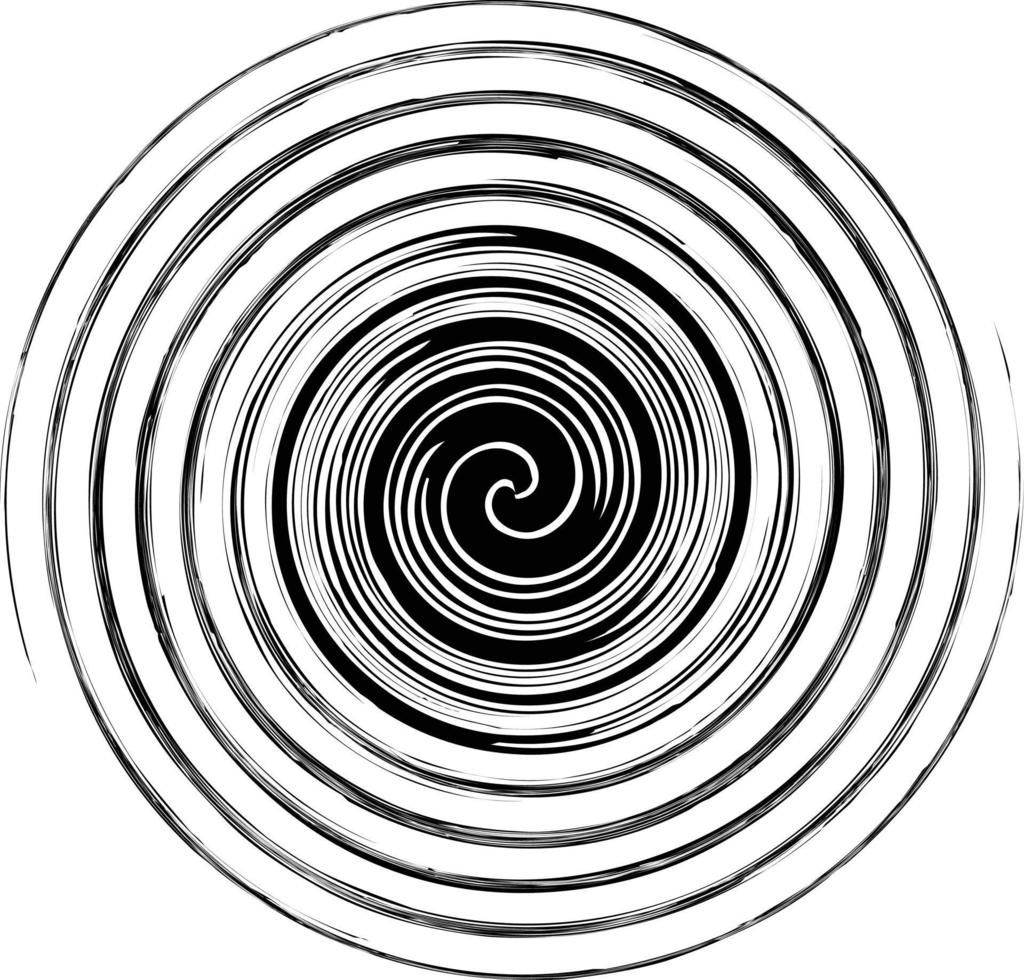 Abstract black and white Spiral with texture vector