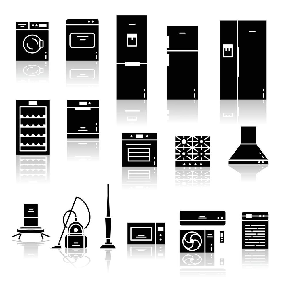 Flat Design Style Home Appliances Icon Set. Vector Illustration