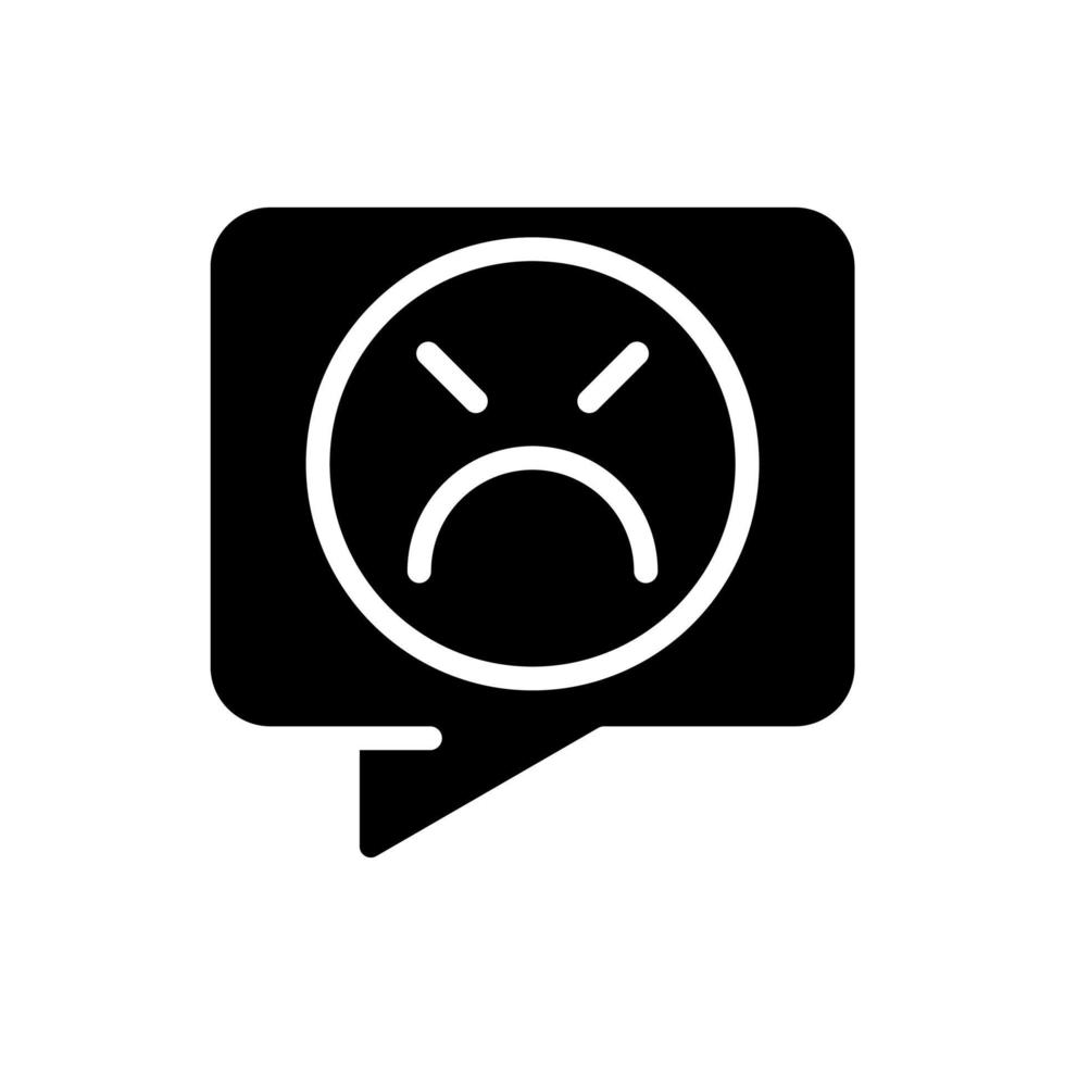 Complaint black glyph icon. Negative feedback on service and product. Dissatisfied customer. Online shopping. Silhouette symbol on white space. Solid pictogram. Vector isolated illustration