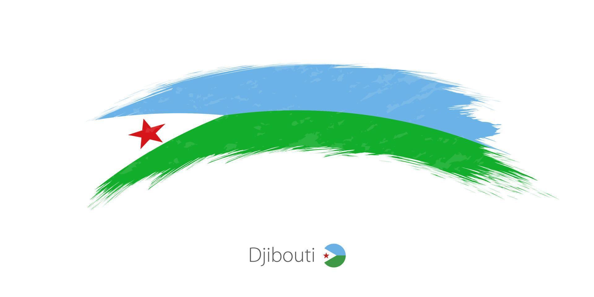 bandera de djibouti en un trazo de pincel redondeado. vector