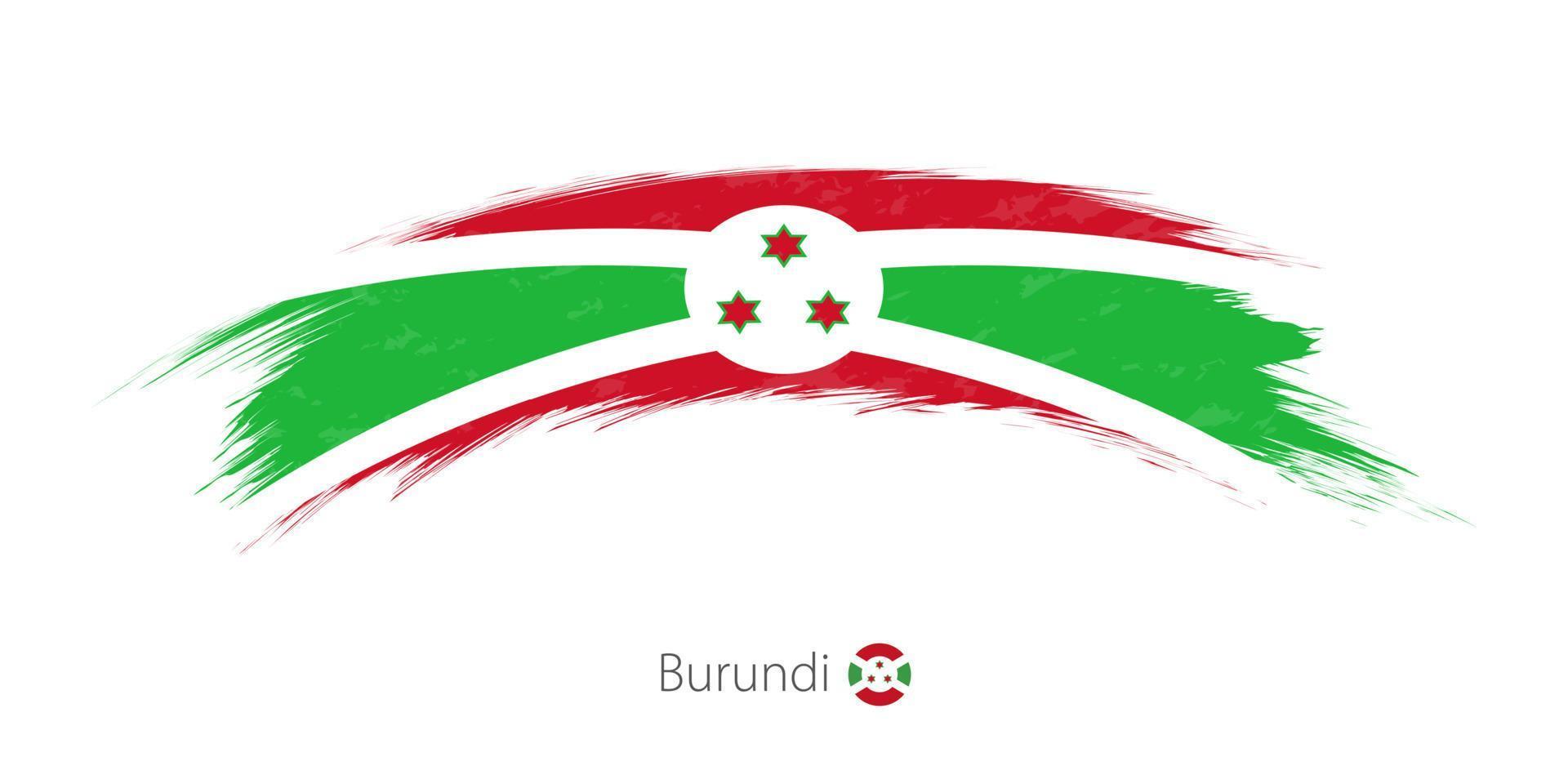 bandera de burundi en trazo de pincel grunge redondeado. vector