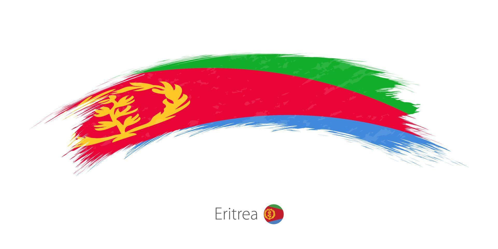 Flag of Eritrea in rounded grunge brush stroke. vector