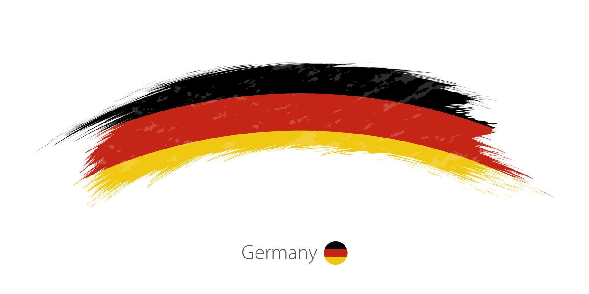 Flag of Germany in rounded grunge brush stroke. vector