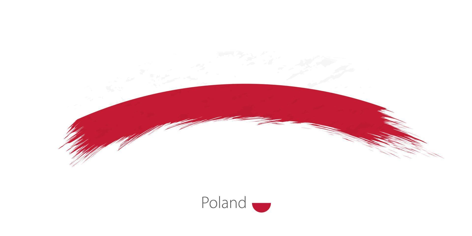 Flag of Poland in rounded grunge brush stroke. vector