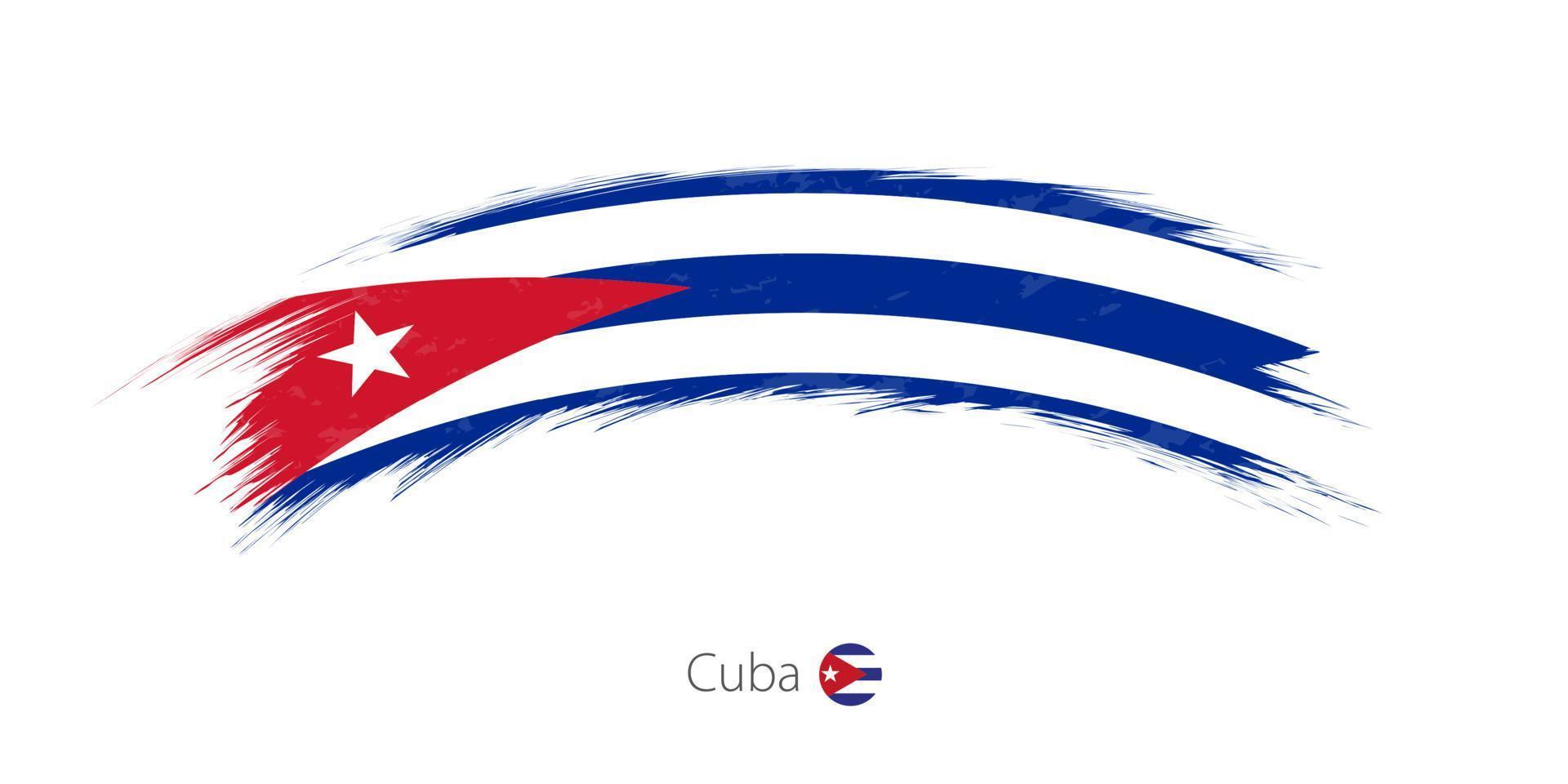 bandera de cuba en trazo de pincel grunge redondeado. vector