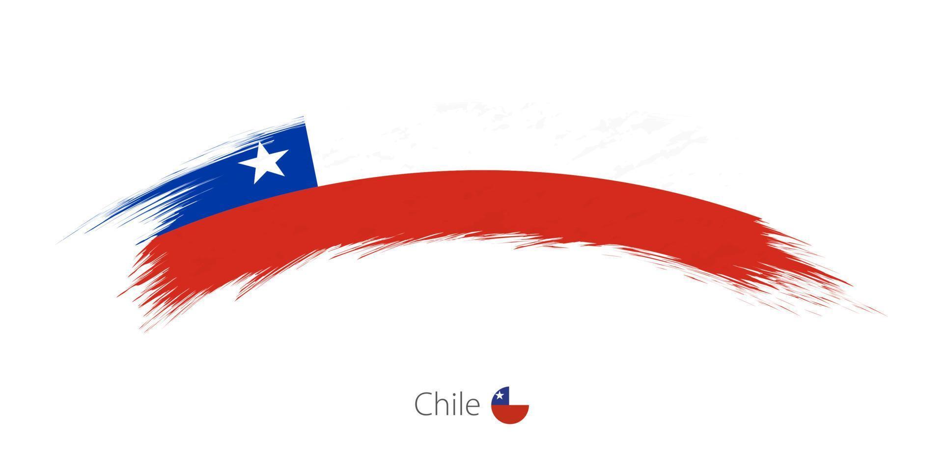 Flag of Chile in rounded grunge brush stroke. vector