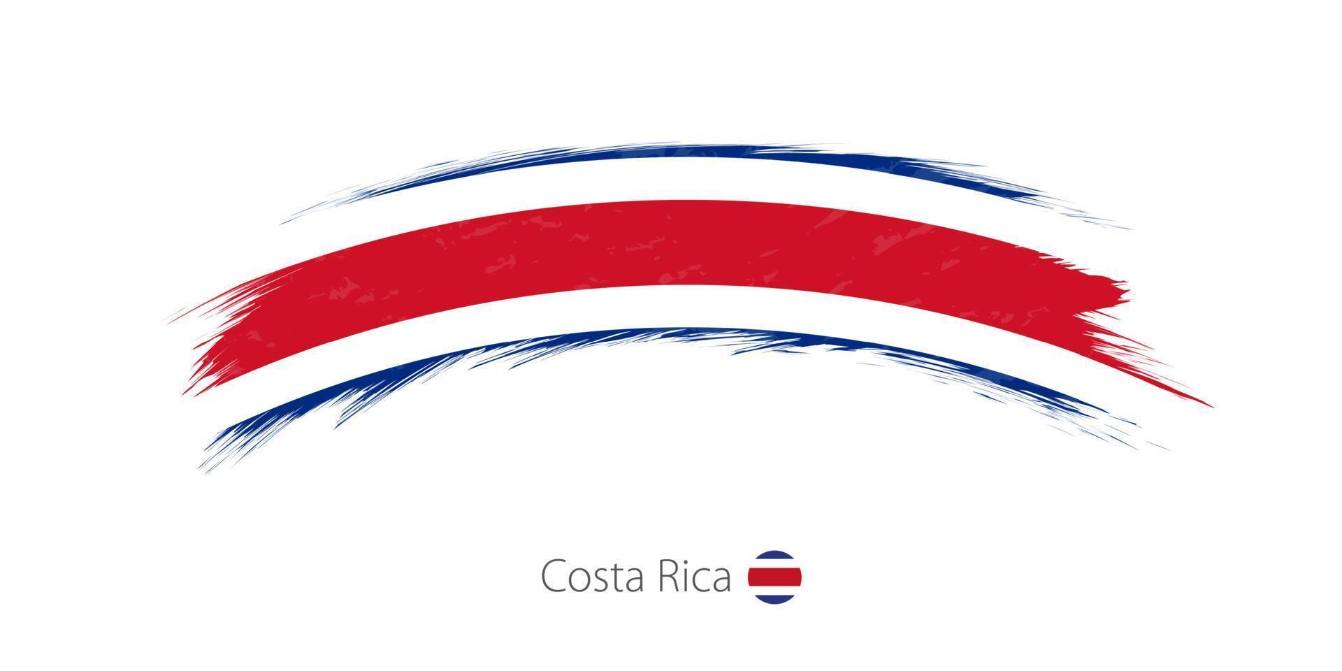 Flag of Costa Rica in rounded grunge brush stroke. vector