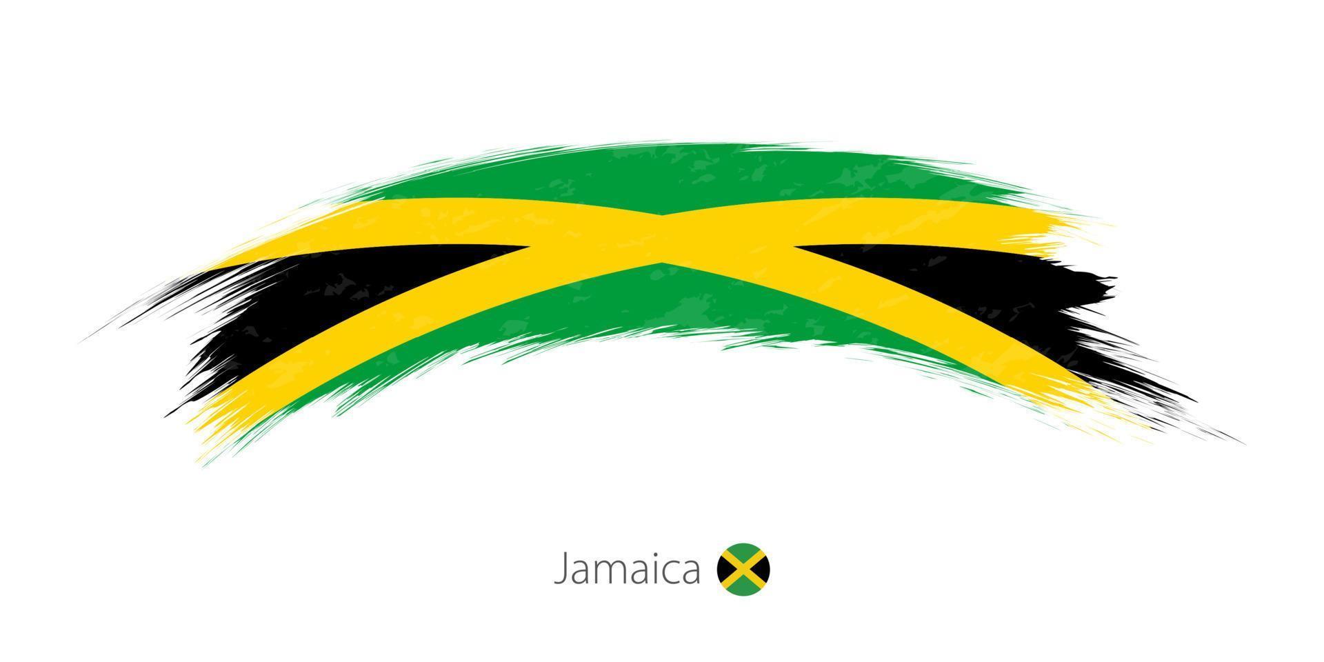 bandera de jamaica en un trazo de pincel redondeado. vector