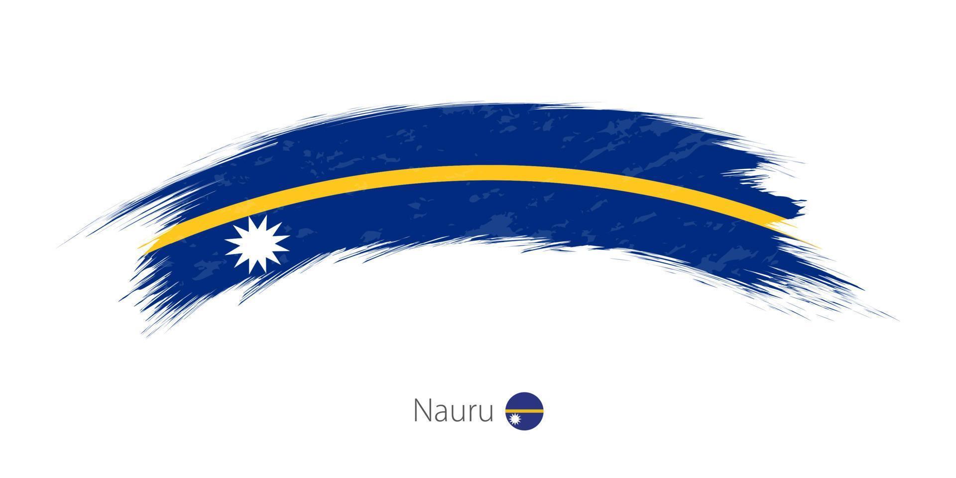 bandera de nauru en trazo de pincel grunge redondeado. vector