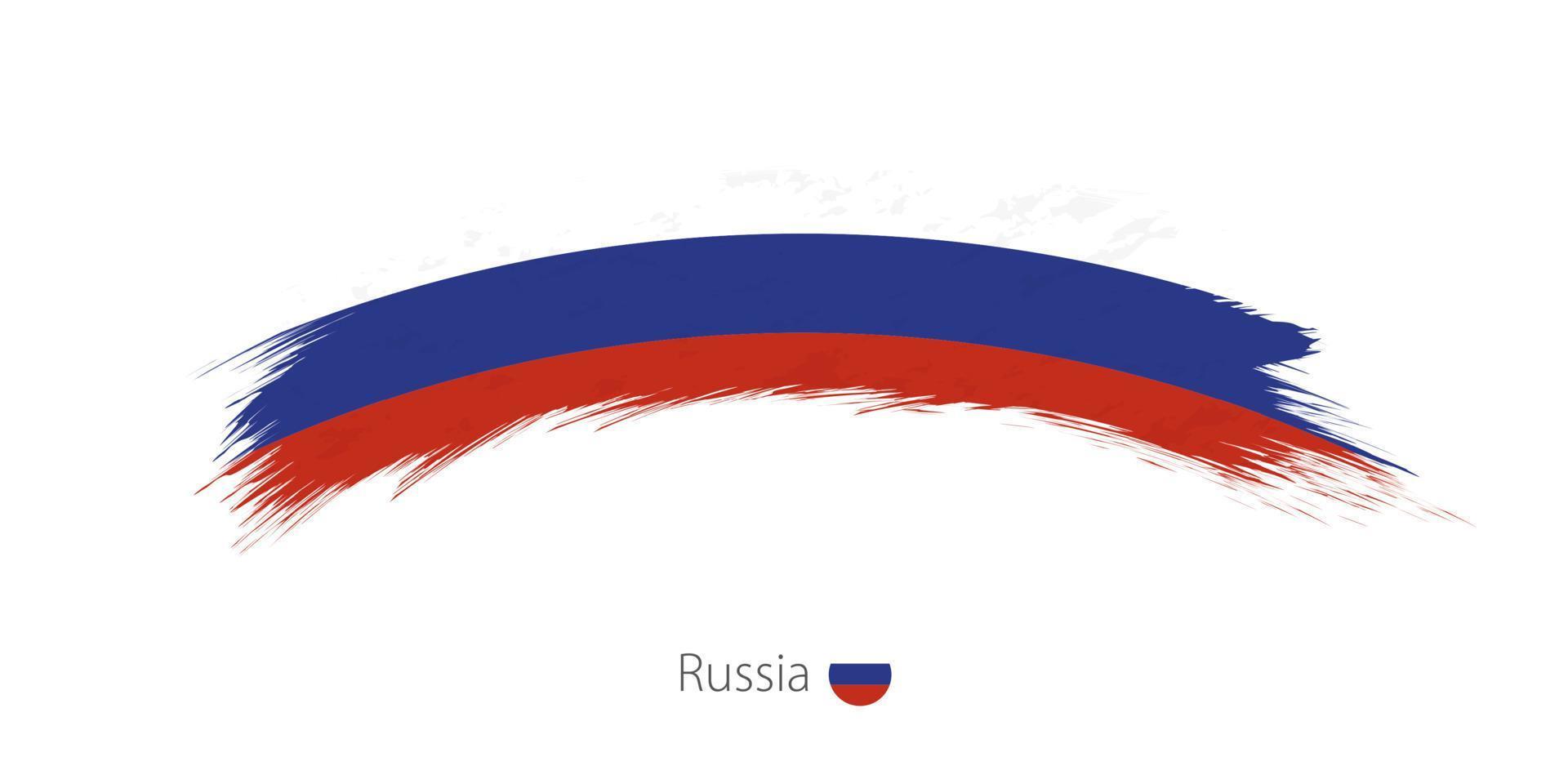 Flag of Russia in rounded grunge brush stroke. vector