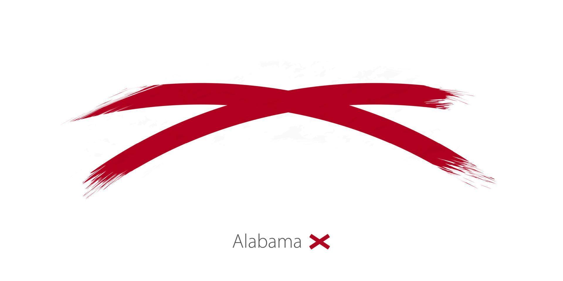 Flag of Alabama in rounded grunge brush stroke. vector