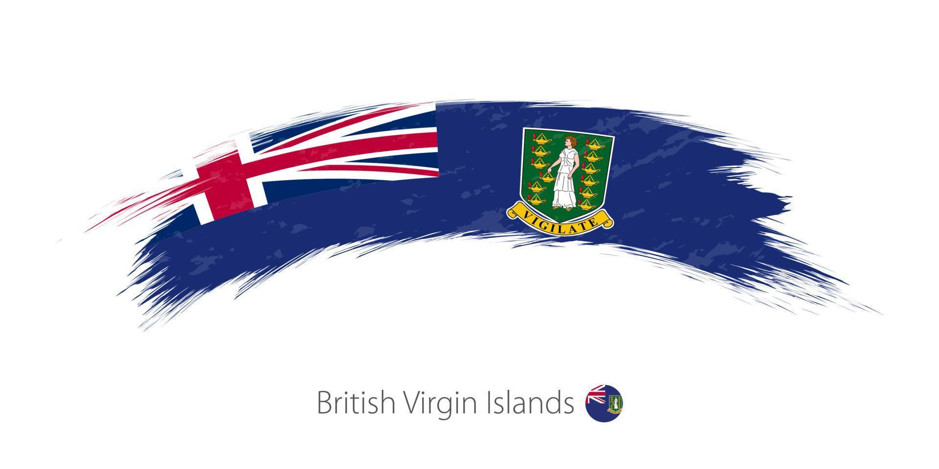 bandera de las islas vírgenes británicas en un trazo de pincel redondeado. vector
