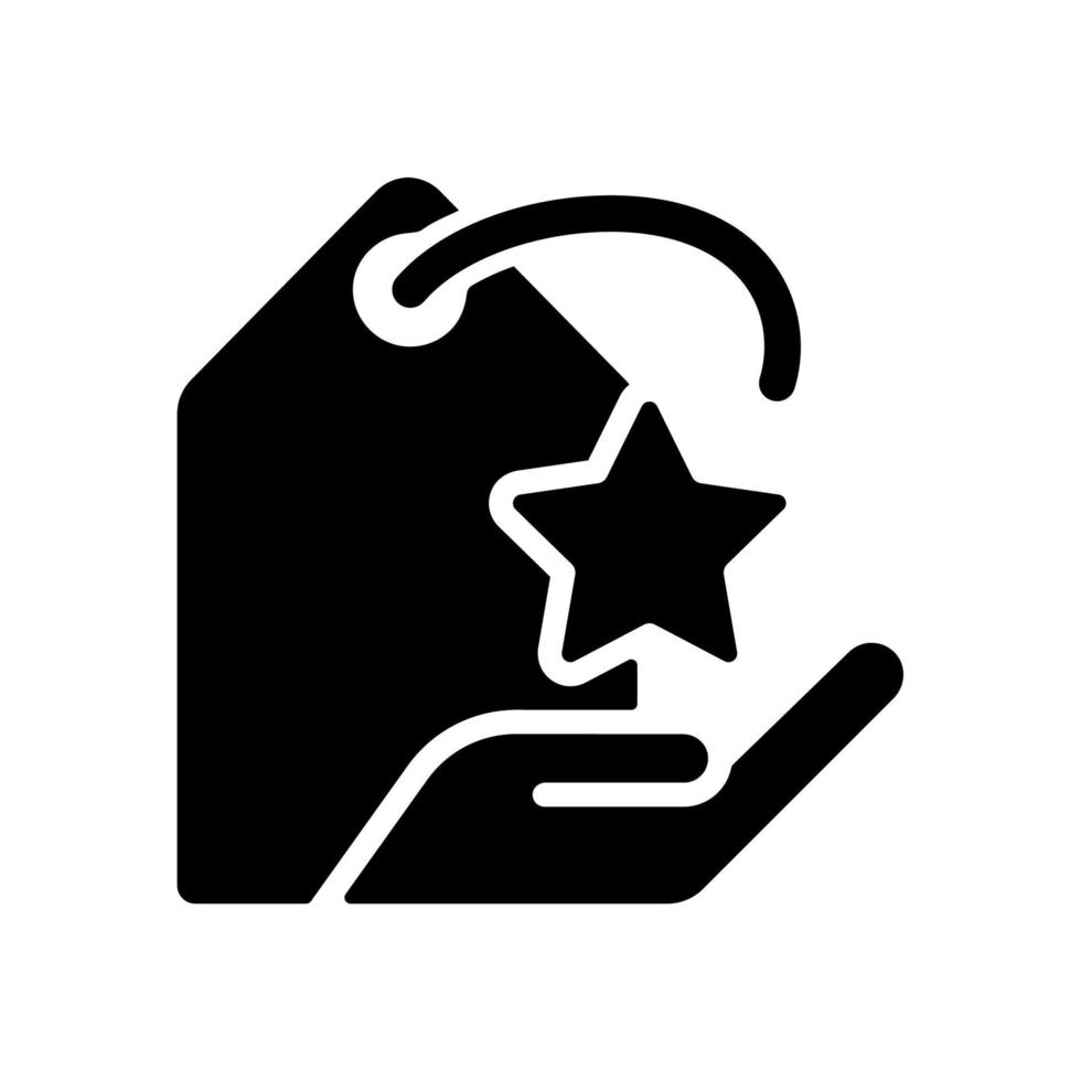 Special offer black glyph icon. Online shopping. Marketing strategy. Product promotion. Sales and discounts. Silhouette symbol on white space. Solid pictogram. Vector isolated illustration