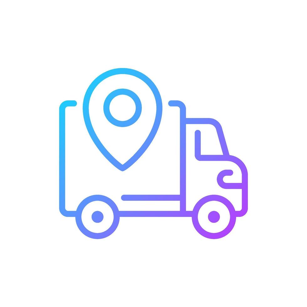 Shipping regions gradient linear vector icon. Delivery service zone. Online shopping. Website information. Thin line color symbol. Modern style pictogram. Vector isolated outline drawing