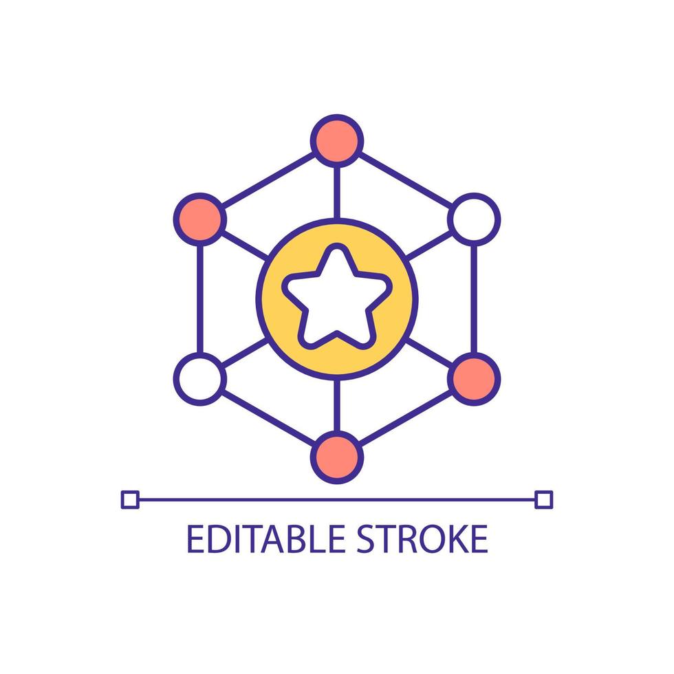 Effective network building RGB color icon. Teambuilding and social connection. Communication system. Isolated vector illustration. Simple filled line drawing. Editable stroke. Arial font used