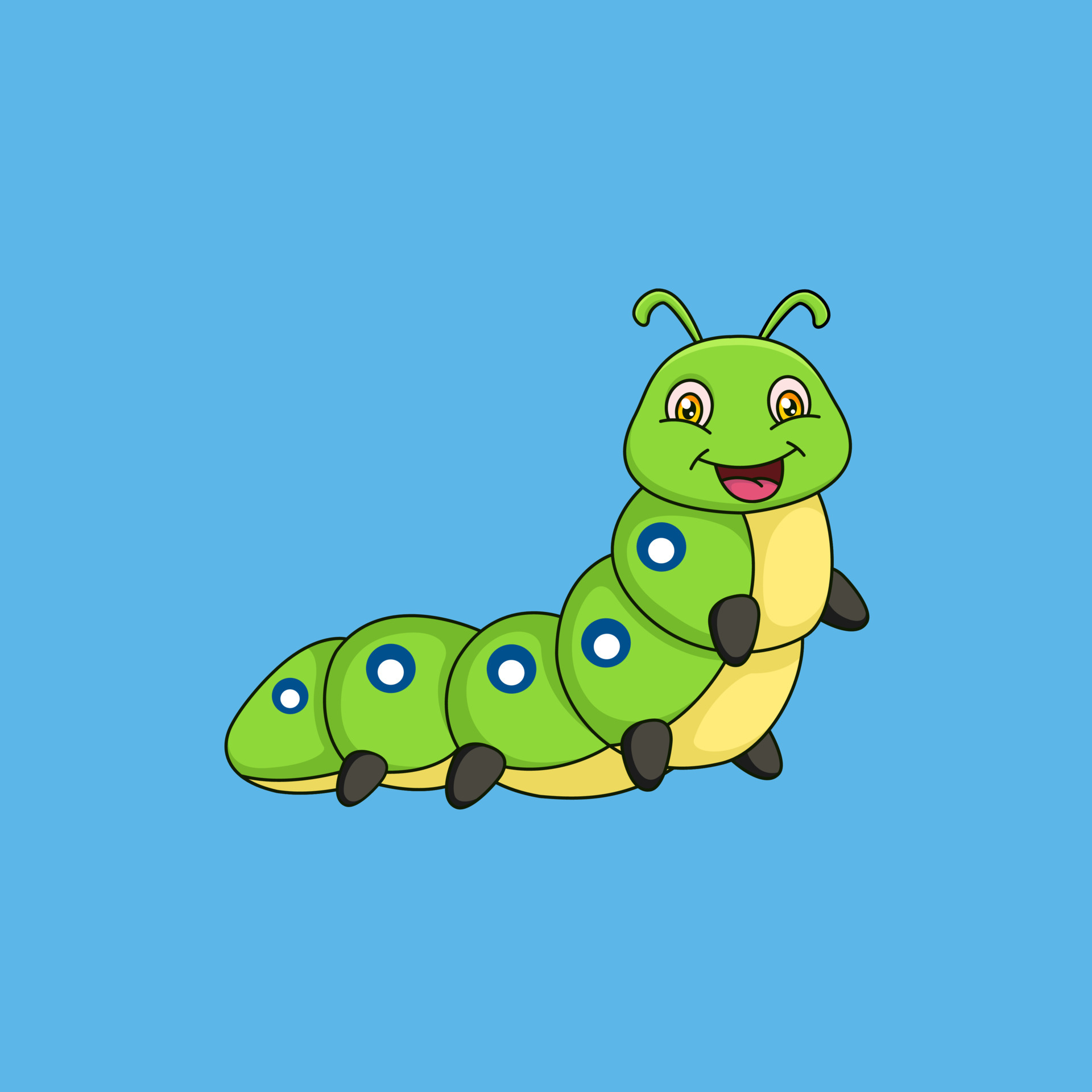 Cute caterpillar cartoon. Vector illustration 6446689 Vector Art at Vecteezy