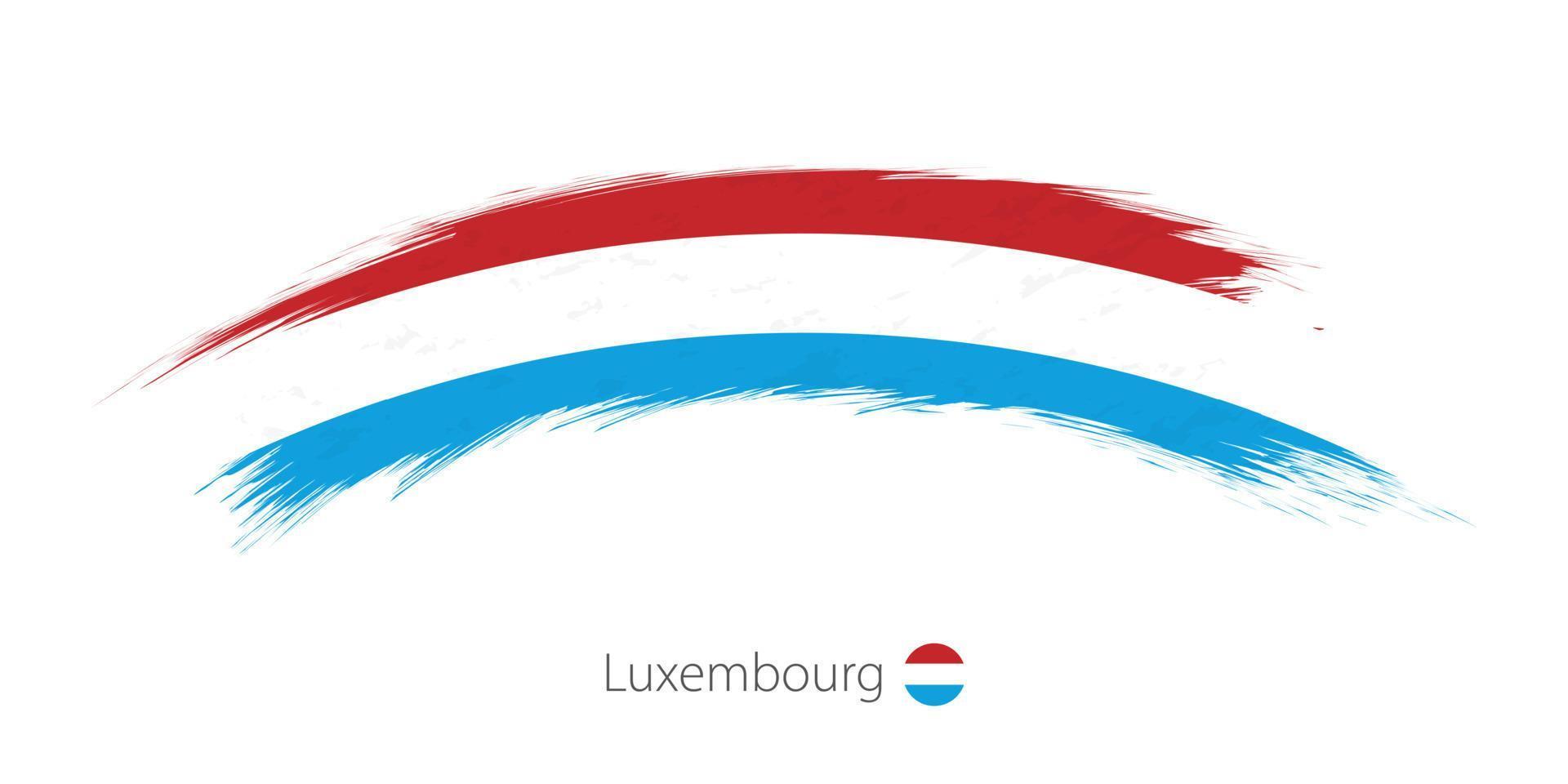 Flag of Luxembourg in rounded grunge brush stroke. vector