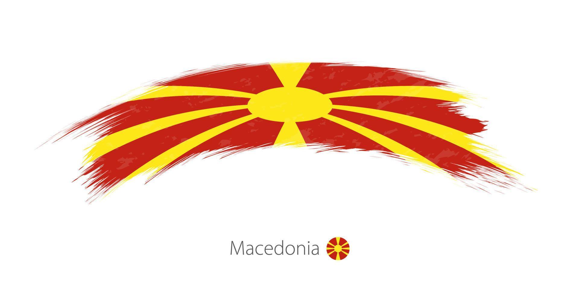 bandera de macedonia en un trazo de pincel redondeado. vector