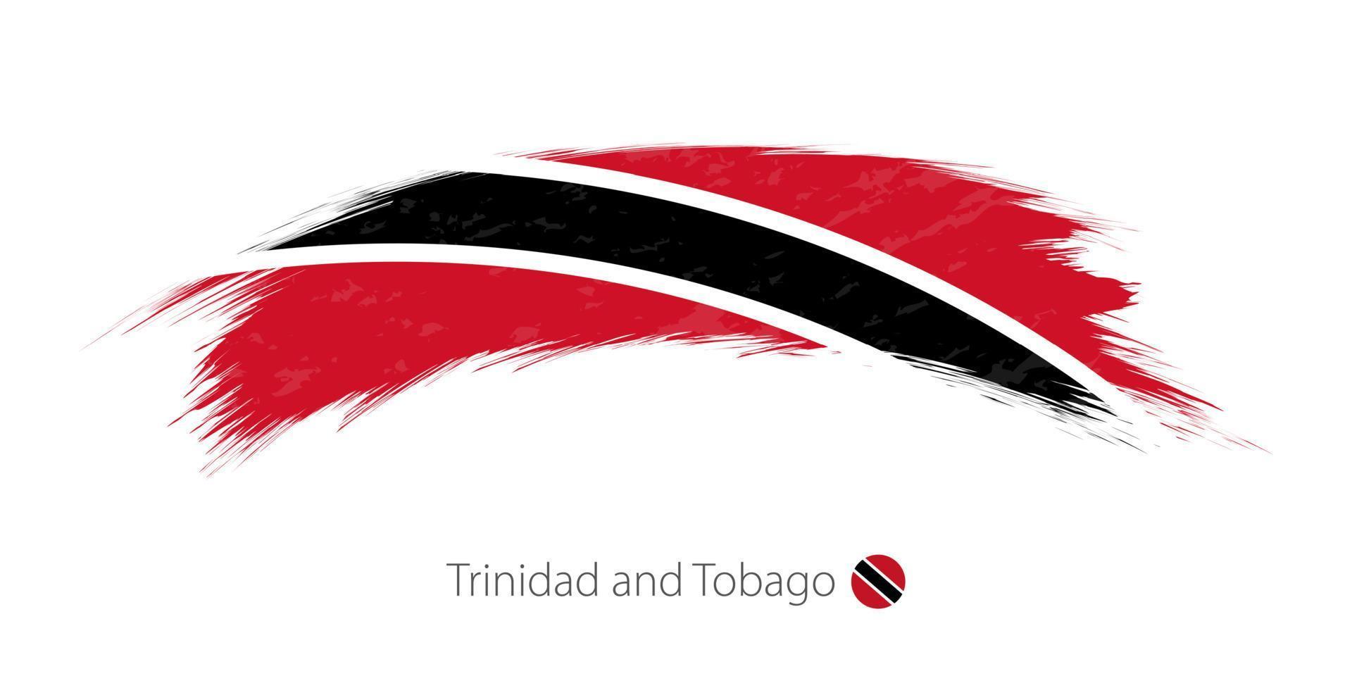Flag of Trinidad and Tobago in rounded grunge brush stroke. vector