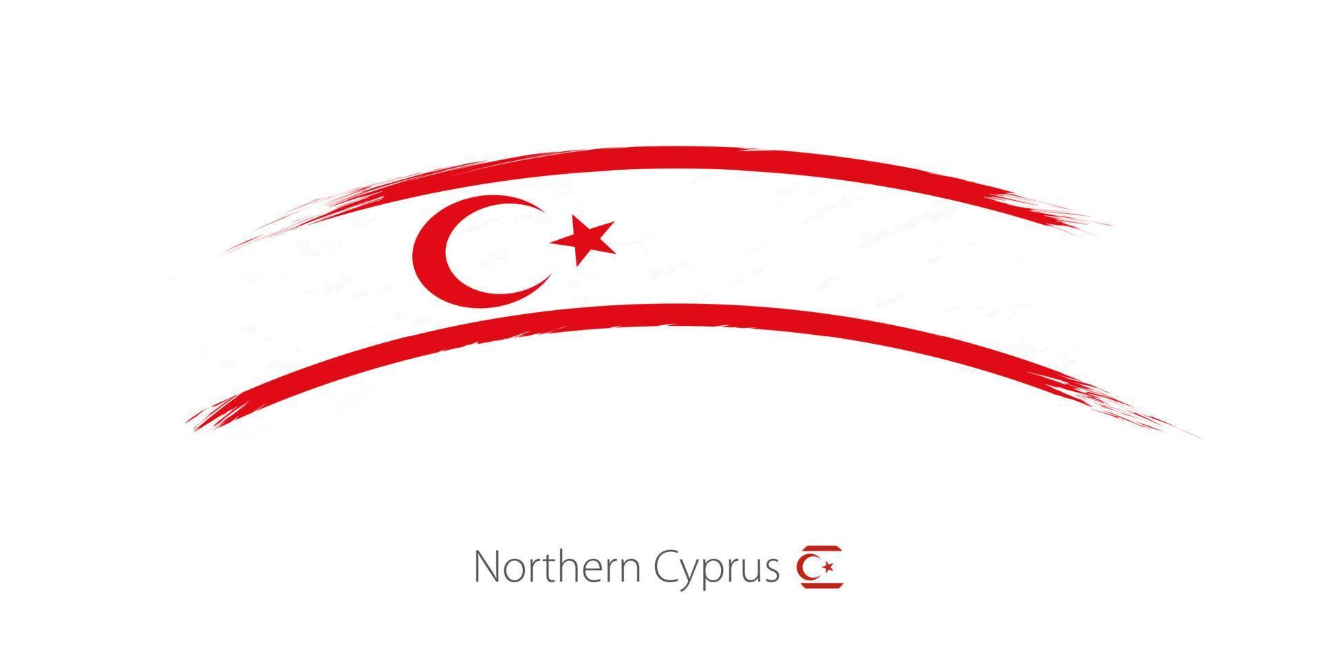 Flag of Northern Cyprus in rounded grunge brush stroke. vector